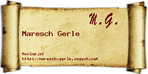 Maresch Gerle névjegykártya